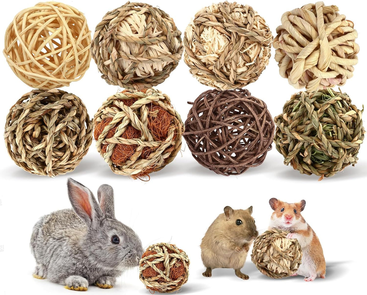 VESPRO Bolas de Hierba Masticable para Conejos, (8 Piezas) Juguetes...