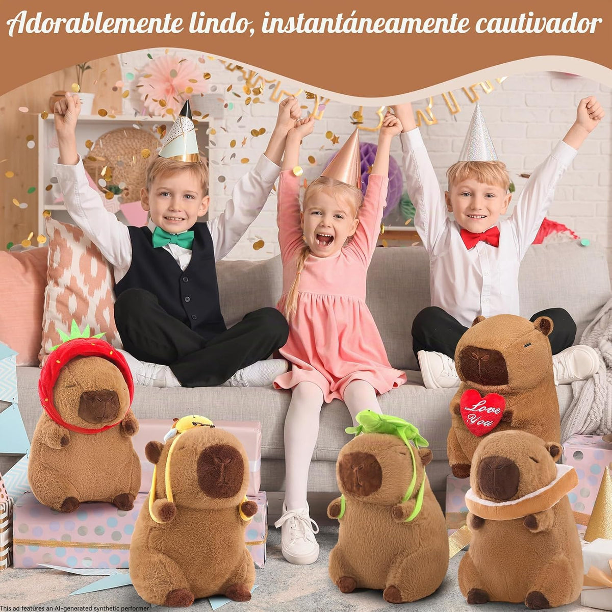 SHINUOER Lindo peluche de Capibara con corazón rojo de 12 pulgadas...