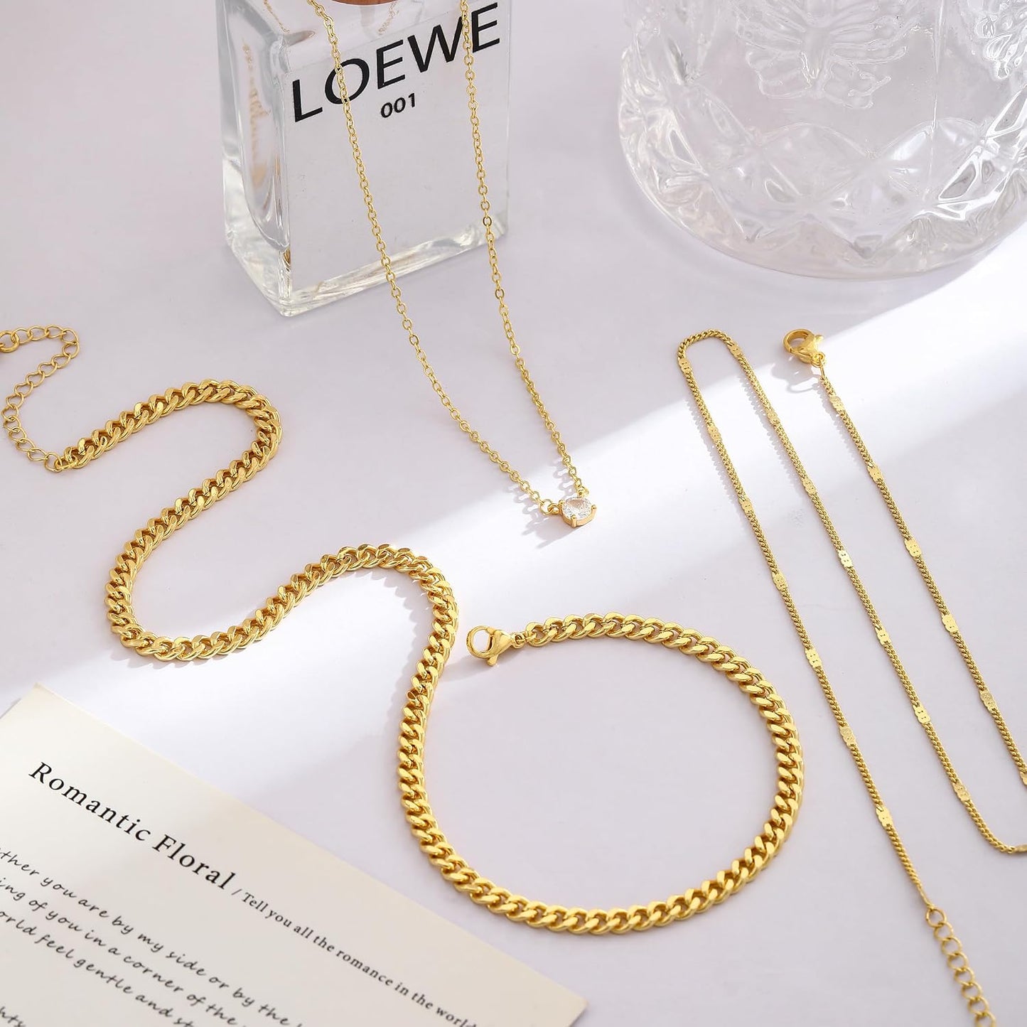 Coshilta Collares de oro en capas para mujer, chapado en plata de l...