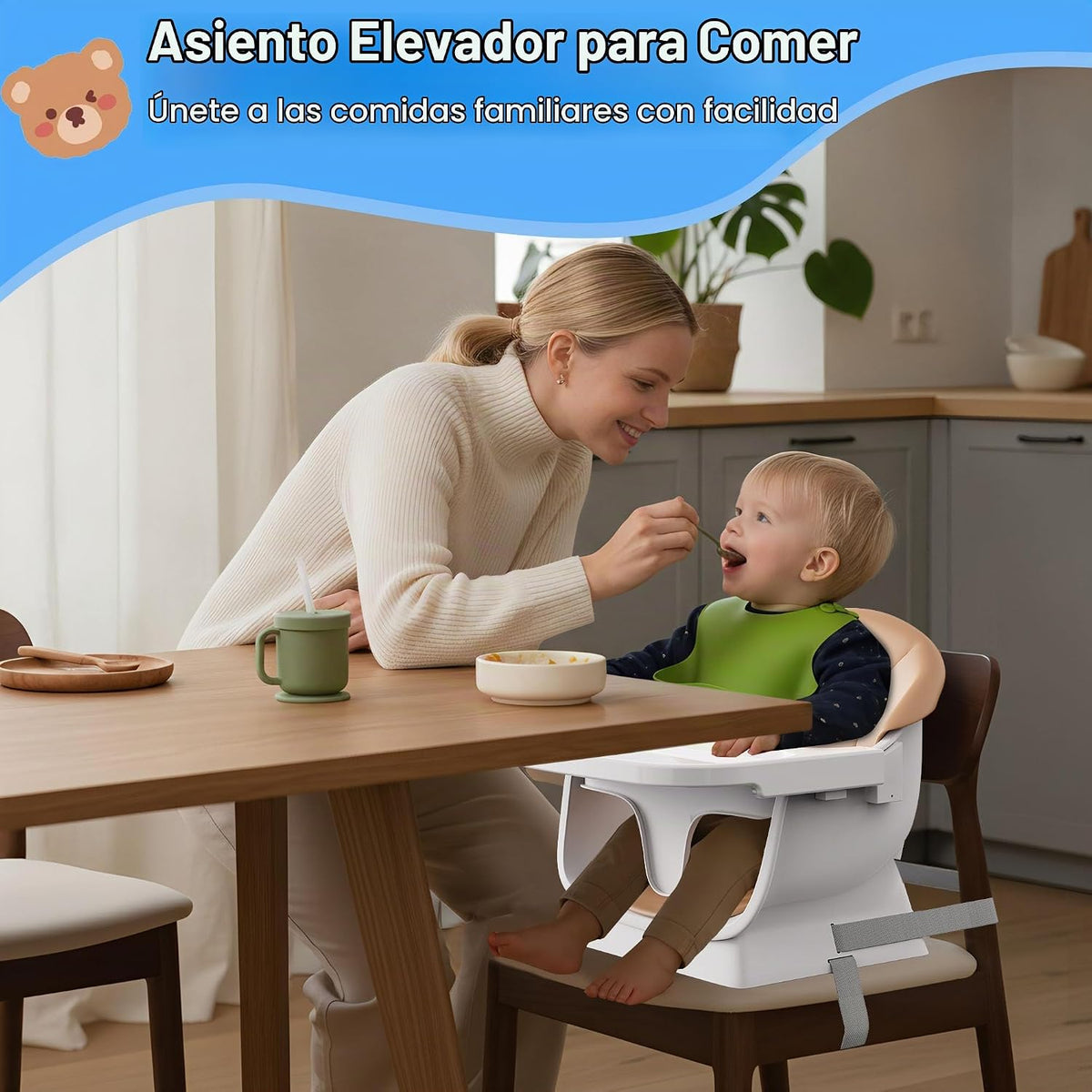 Silla alta 6 en 1 para bebés y niños pequeños, silla alta para bebé...