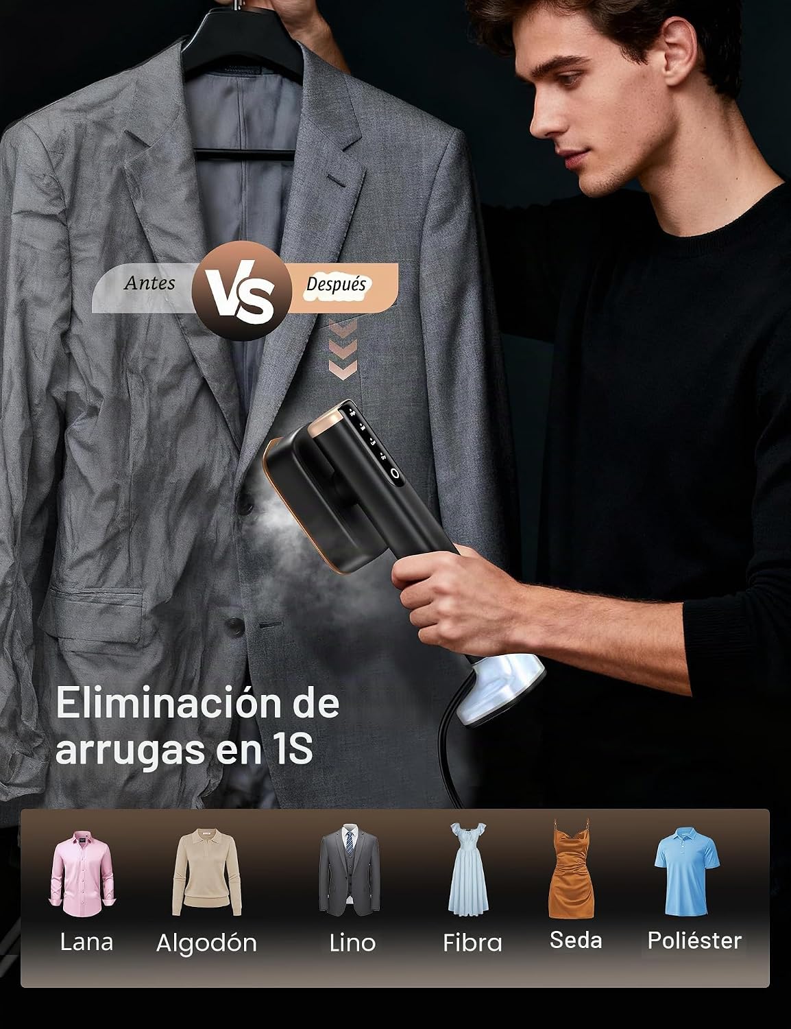 Sundu Vaporizador de viaje para ropa, vaporizador portátil de mano,...