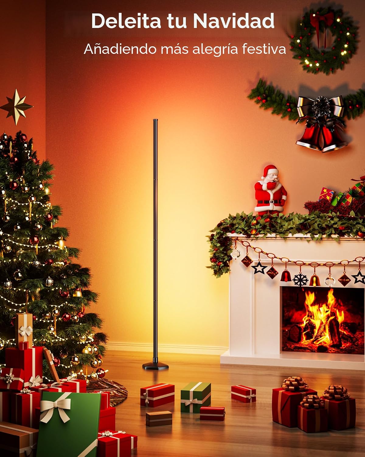 CCACC Lámpara de pie de esquina, luz RGB de 65 pulgadas que cambia...