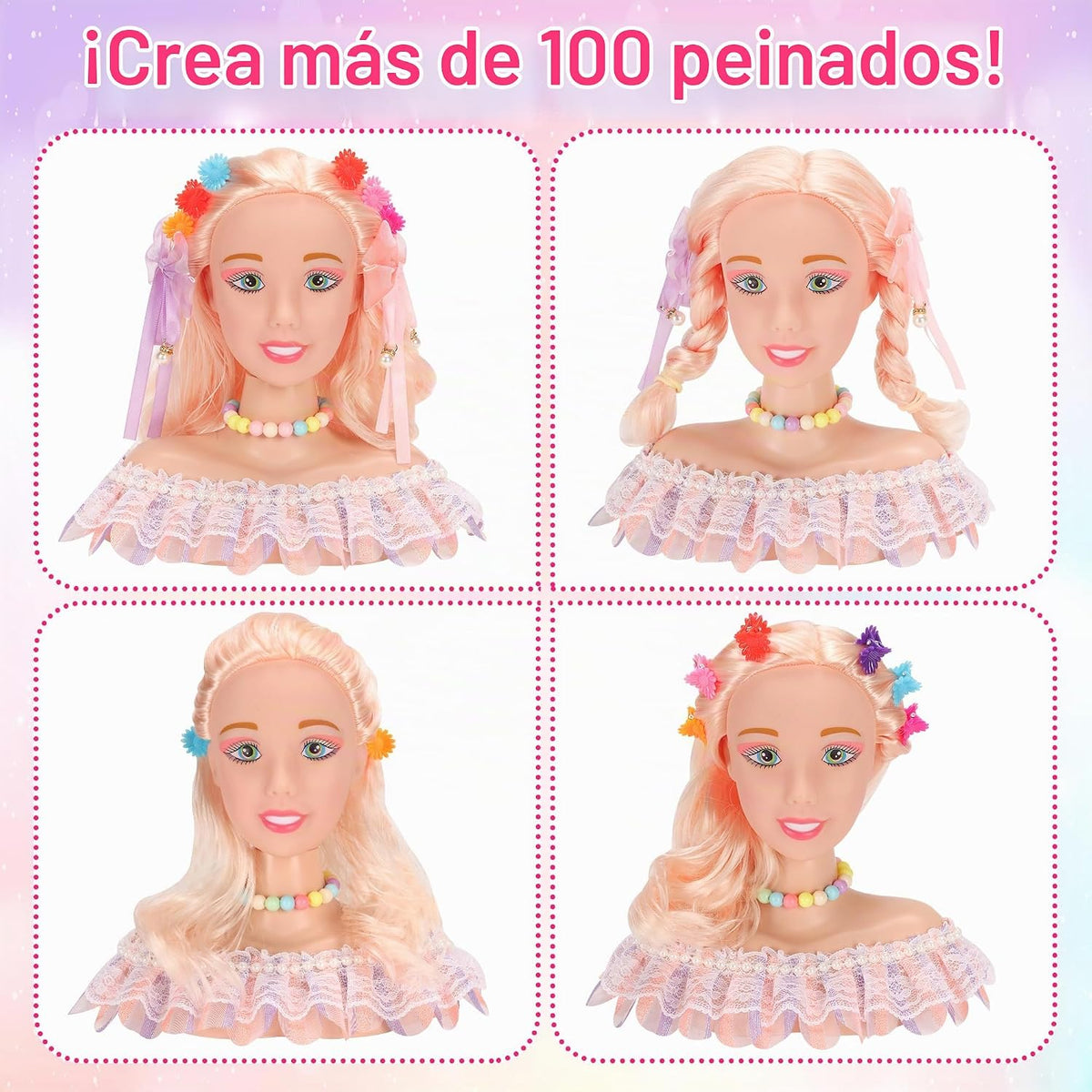 41 piezas de muñeca de lujo para niñas y niños, para maquillaje y p...