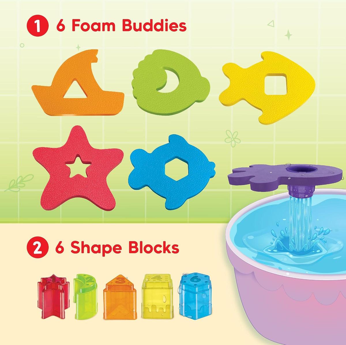 Imagimake Floating Bath Buddies | Juguetes de baño Leaps &amp; Boun...