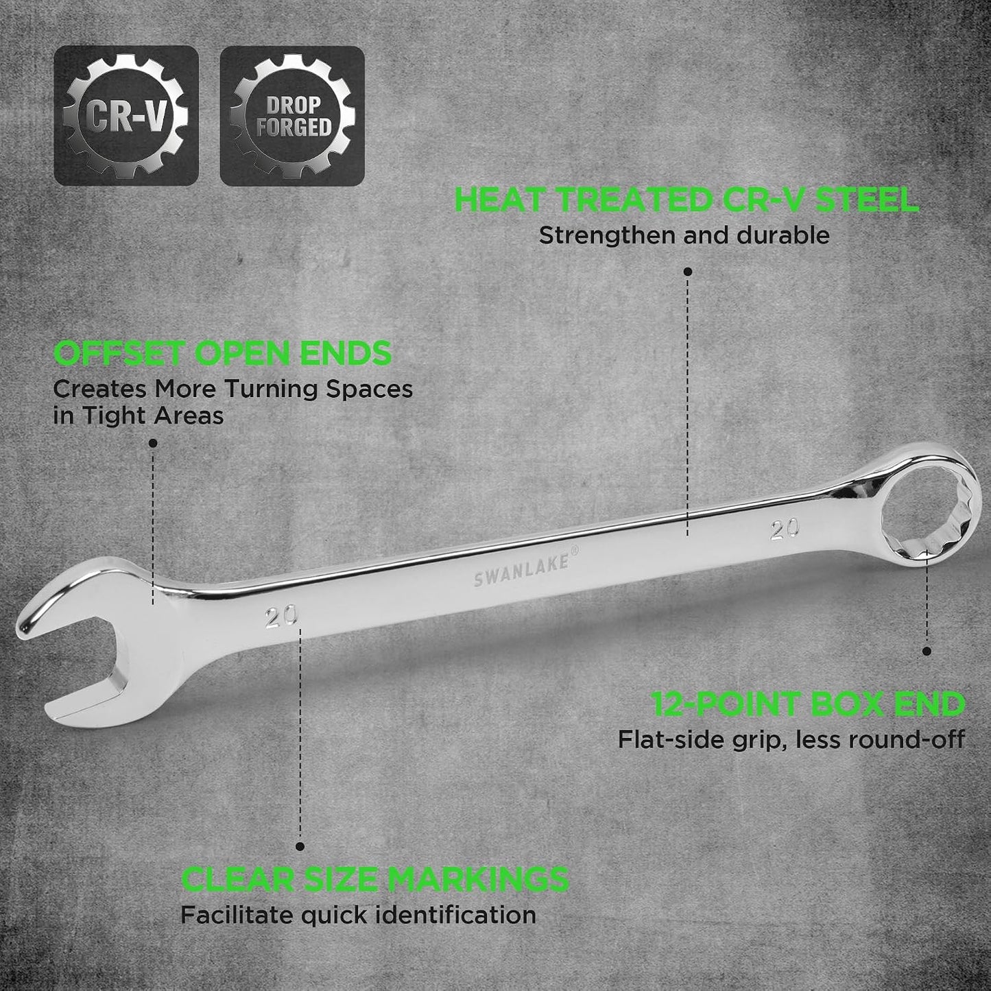 SWANLAKE GARDEN TOOLS - Juego de llaves métricas de 15 piezas, jueg...