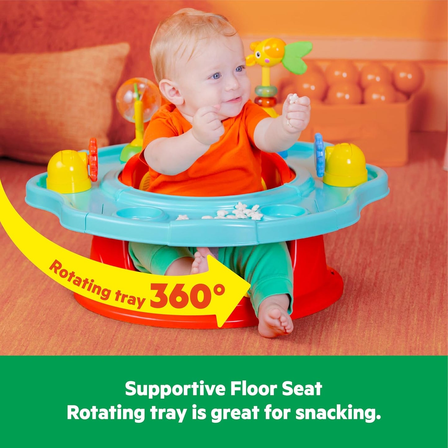 Bright Starts SuperSeat Playful Paradise 3 en 1, asiento de activid...