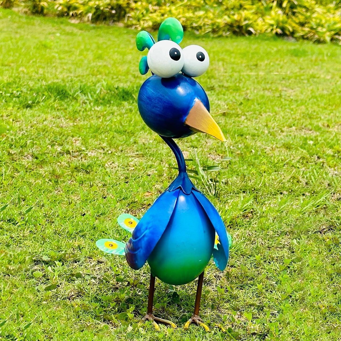 Kircust Decoración de Pavo Real de Metal Arte para Patio Estatuas a...