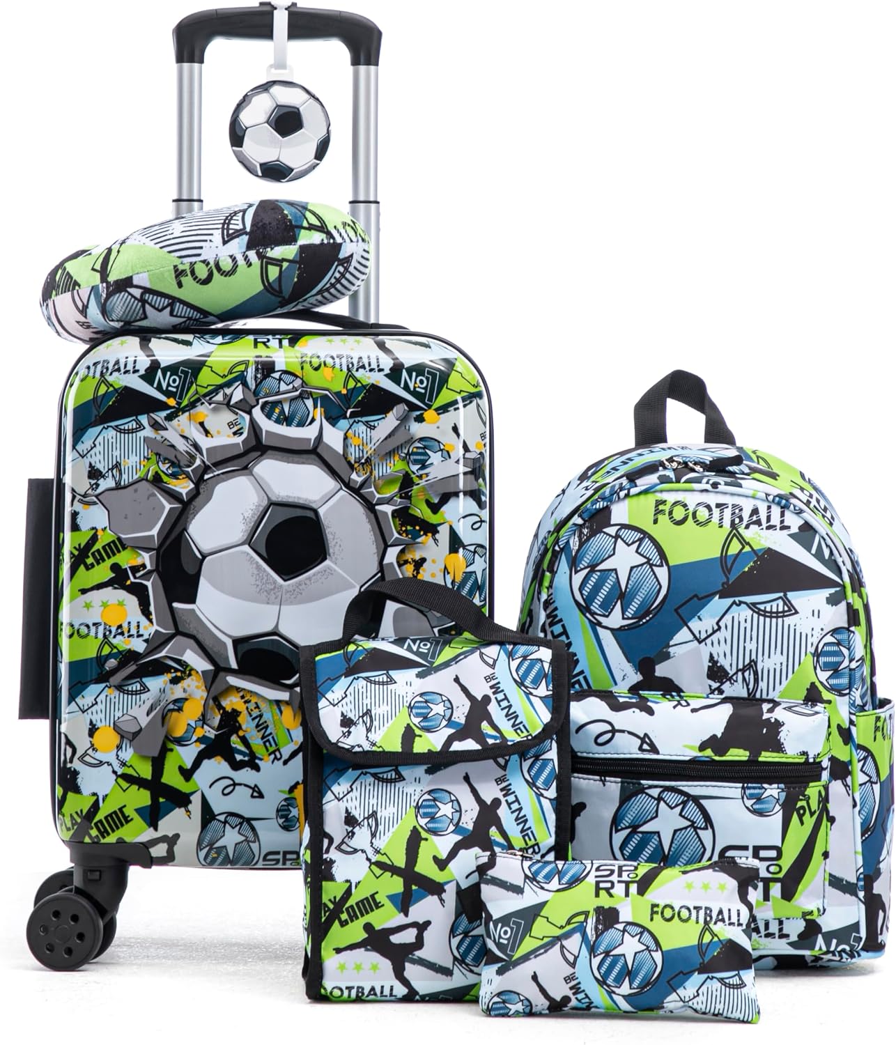 Juego de equipaje para niños de 16 pulgadas con ruedas giratorias,...