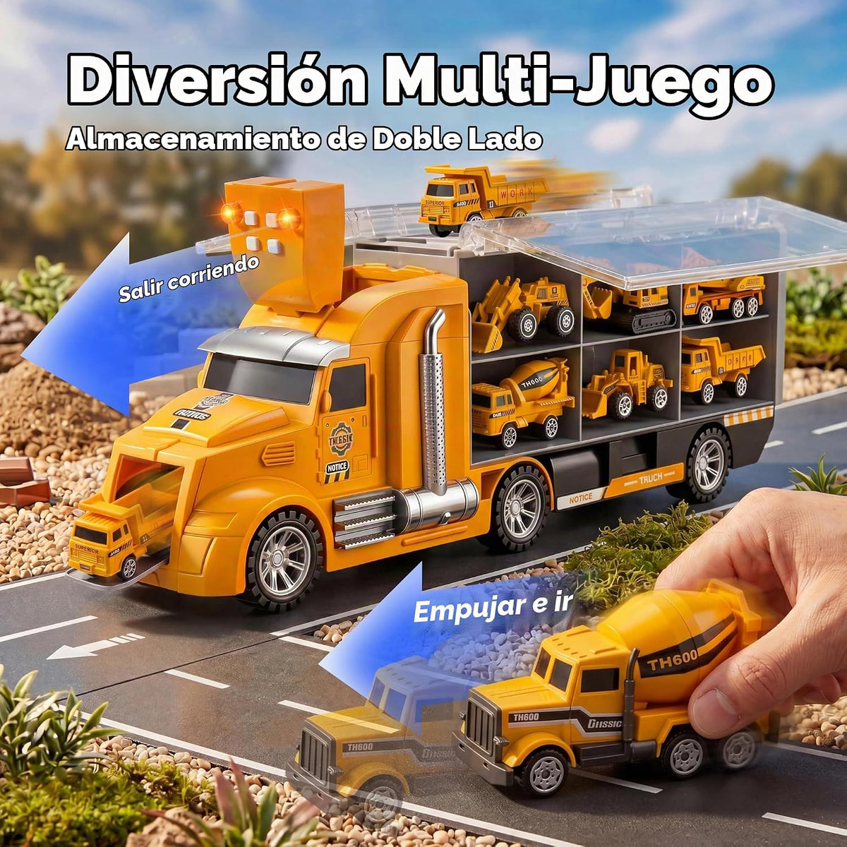 JOYIN Juego de camiones de construcción 25 en 1 con 12 vehículos y...