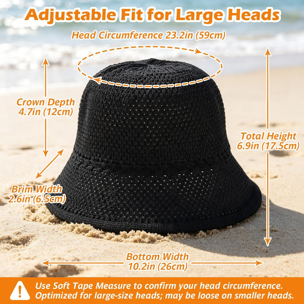 Sombrero de pescador de ganchillo para mujer, sombrero ligero de pa...