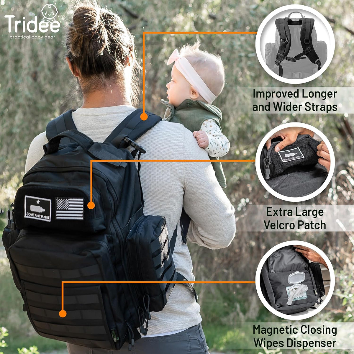 Bolsa de pañales para papá, mochila militar estilo Molle, hecha de...