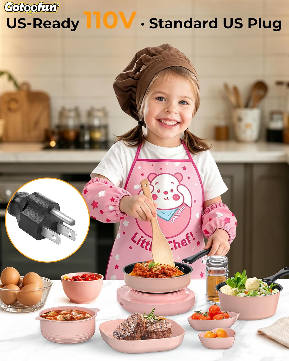 Gotoofun Juegos de Cocina para Niños Mini Cocina Real, Preparación...