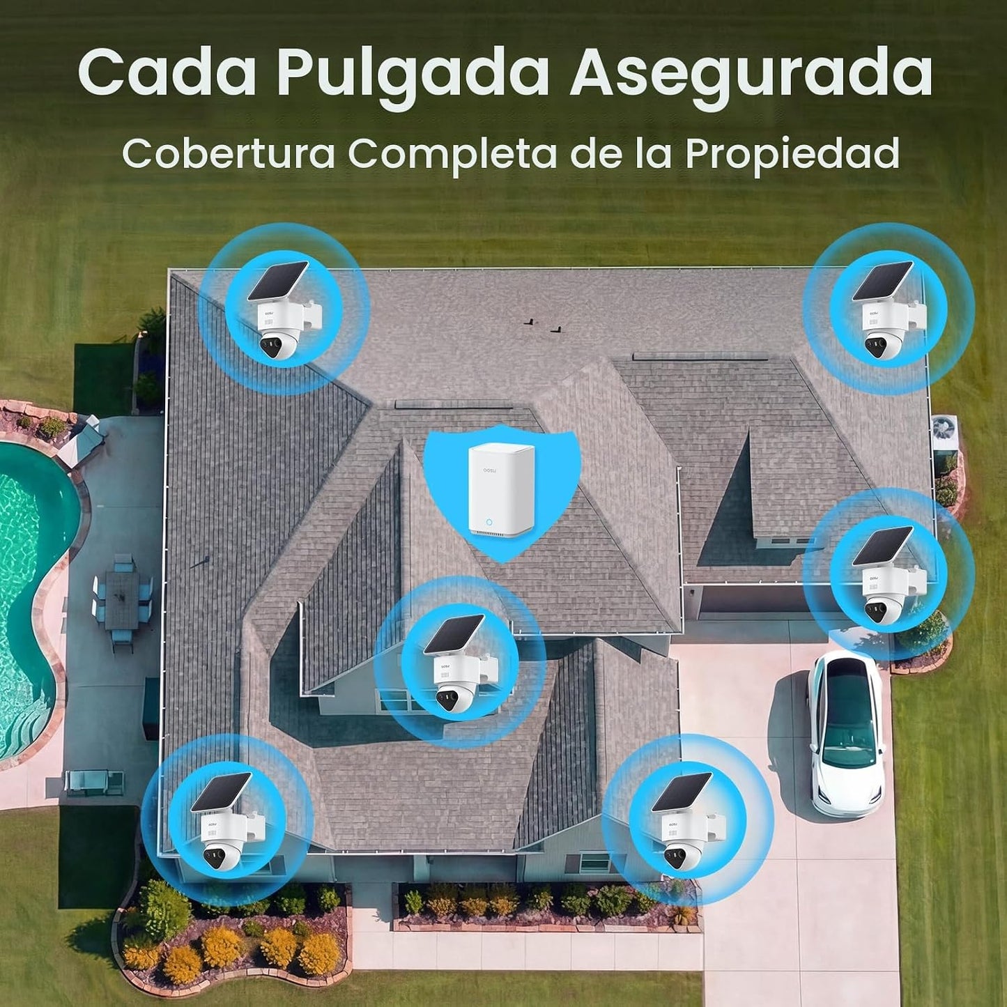 aosu Cámara T2 Ultra 4K para seguridad en el hogar, kit de 6 cámara...