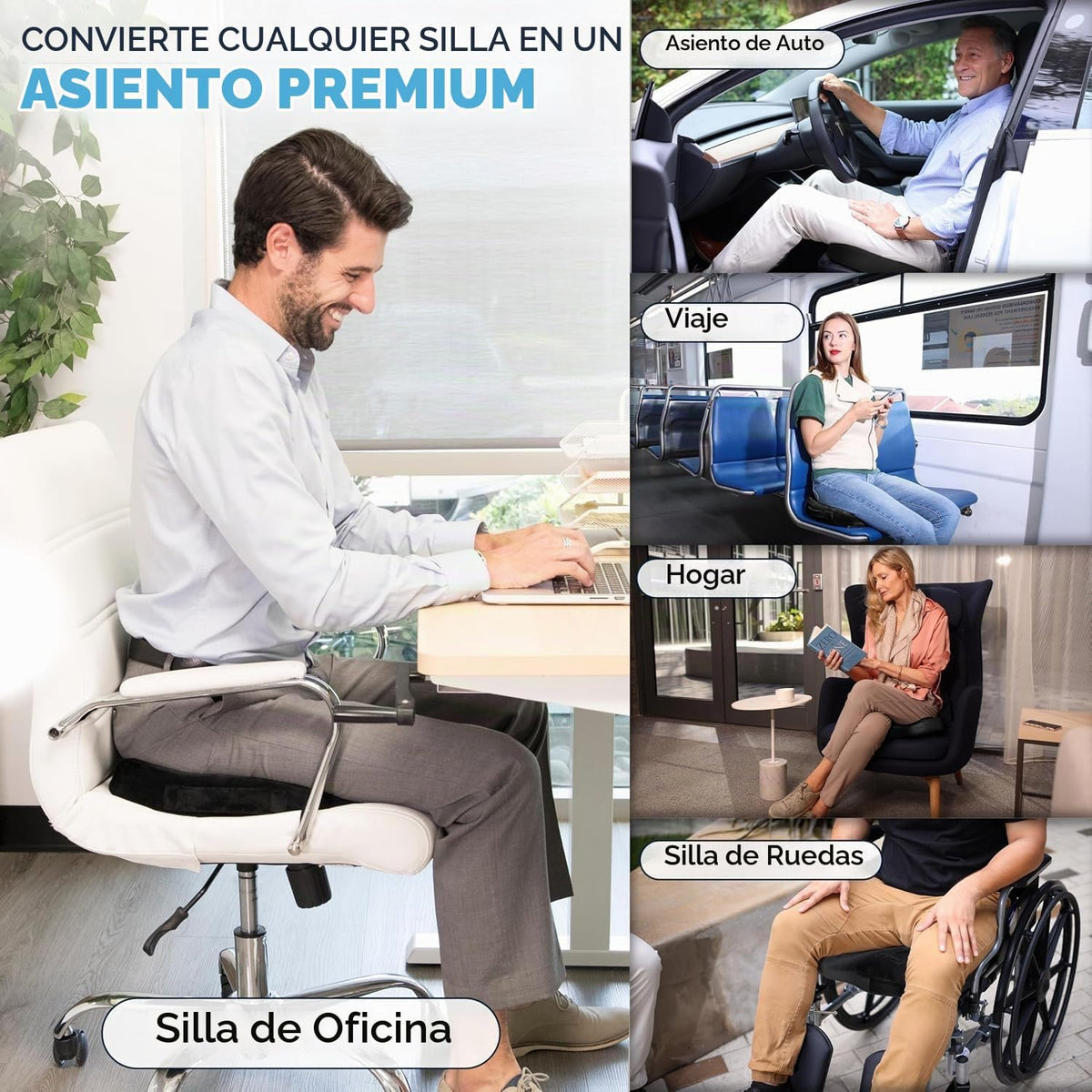ComfiLife - Cojín prémium de gel y espuma viscoelástica para silla...