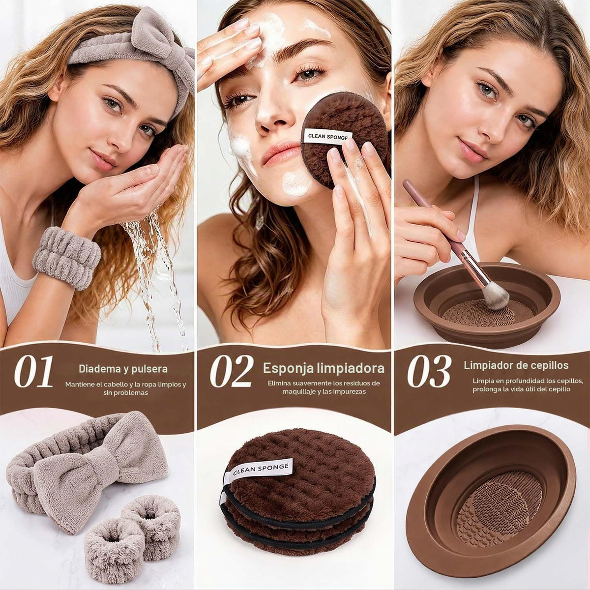 HGHDBT Juego de 55 brochas de maquillaje marrón, kit de maquillaje...