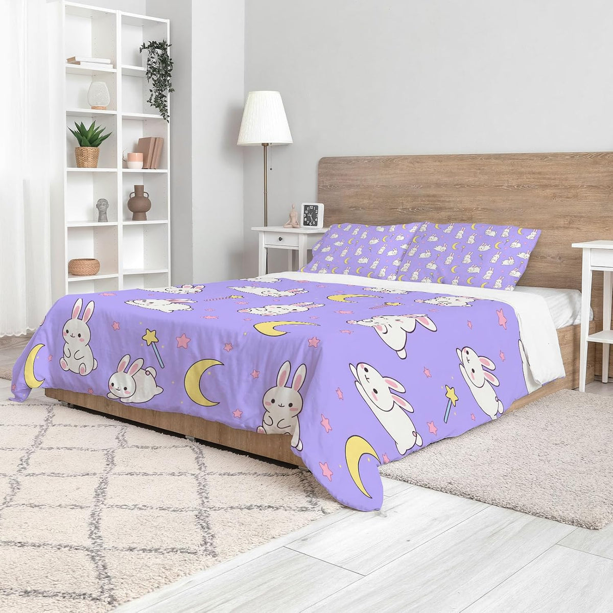 Allenjoy Lindo juego de edredón de anime con 2 fundas de almohada p...