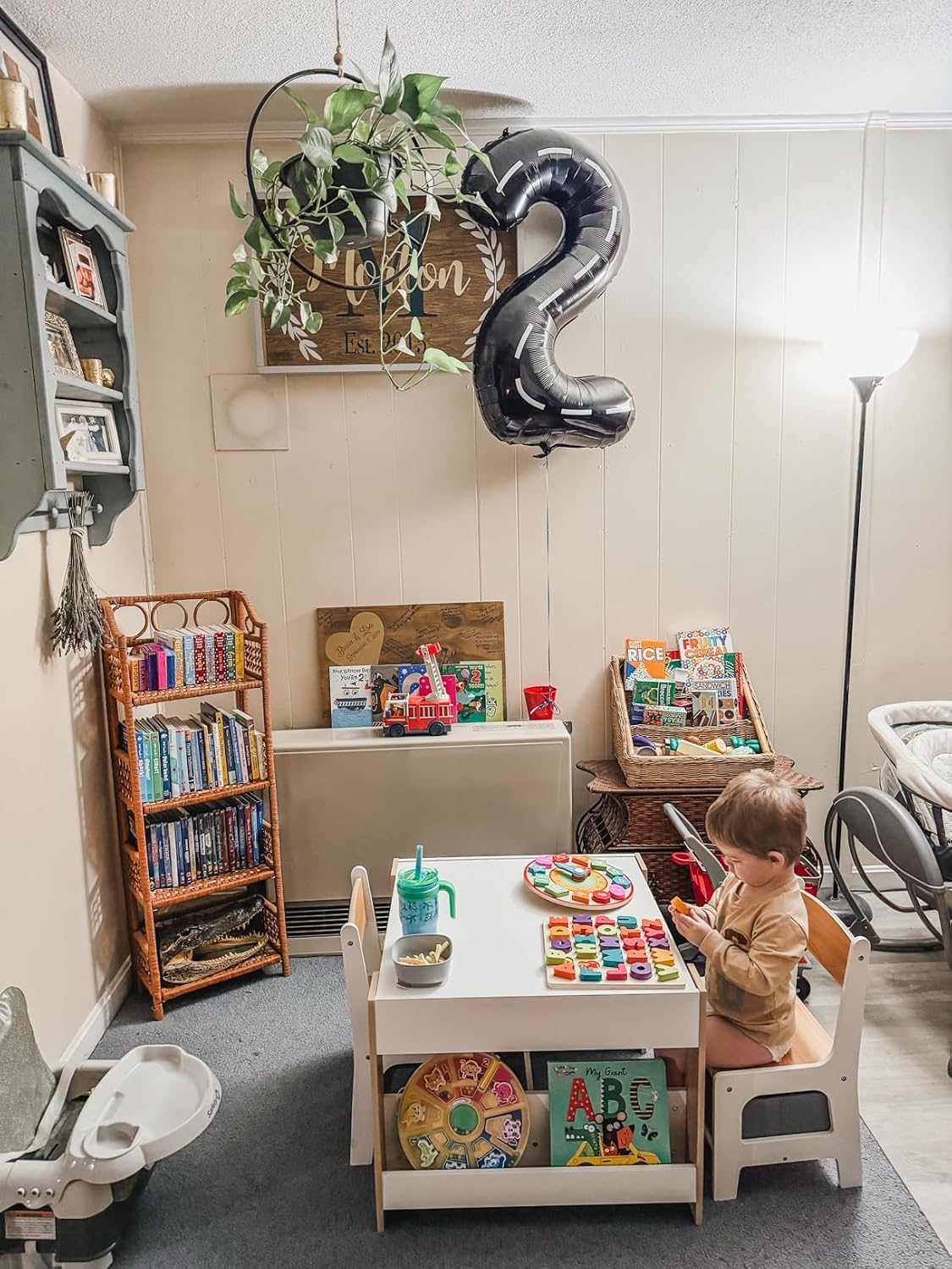 Asweets juego de mesa y silla para niños, escritorio 4 en 1 para ni...