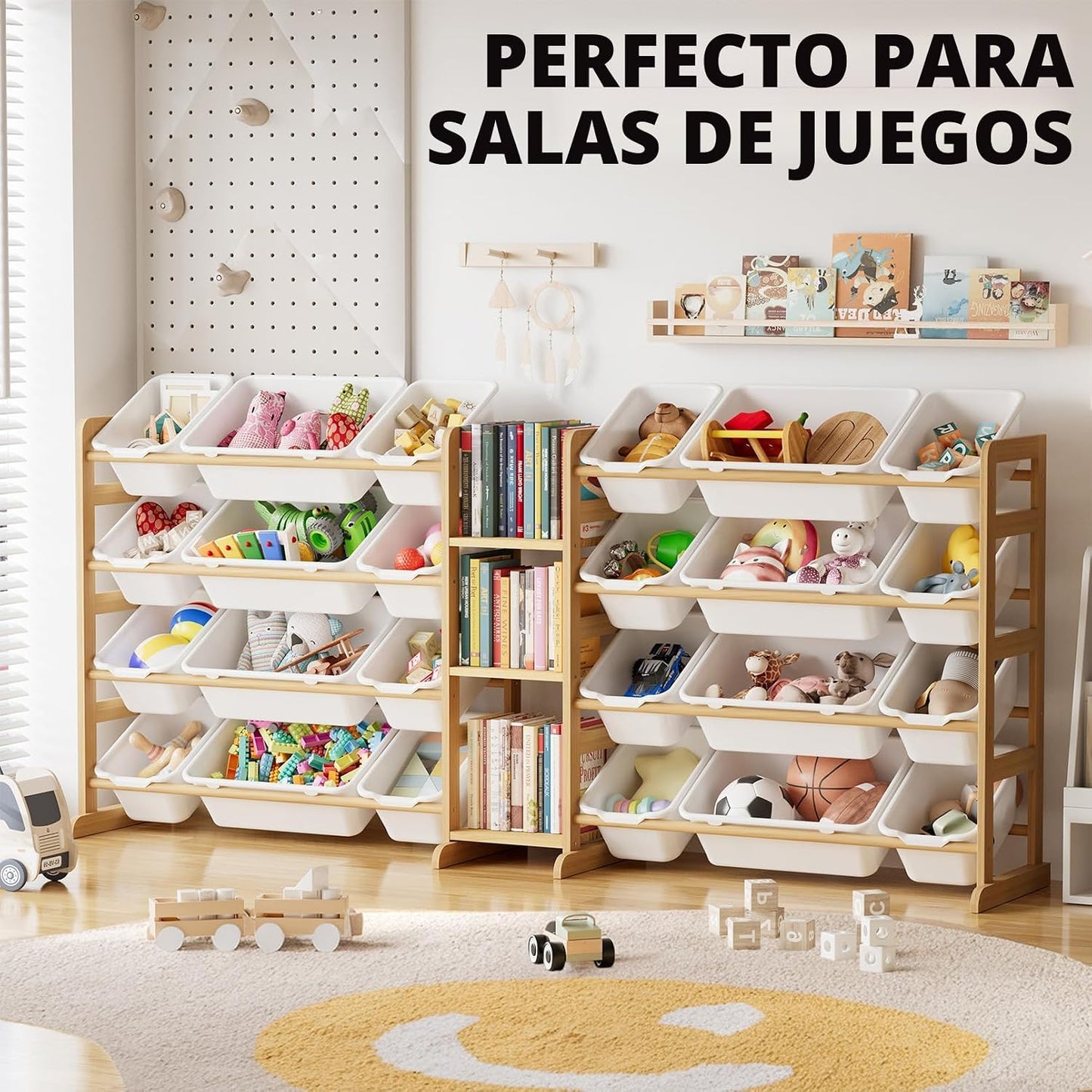 SpaceAid Organizador grande de almacenamiento de juguetes con 24 co...