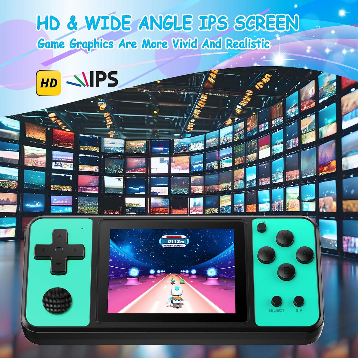 TEBIYOU Juegos de mano de 32 bits para niños, 139 videojuegos integ...