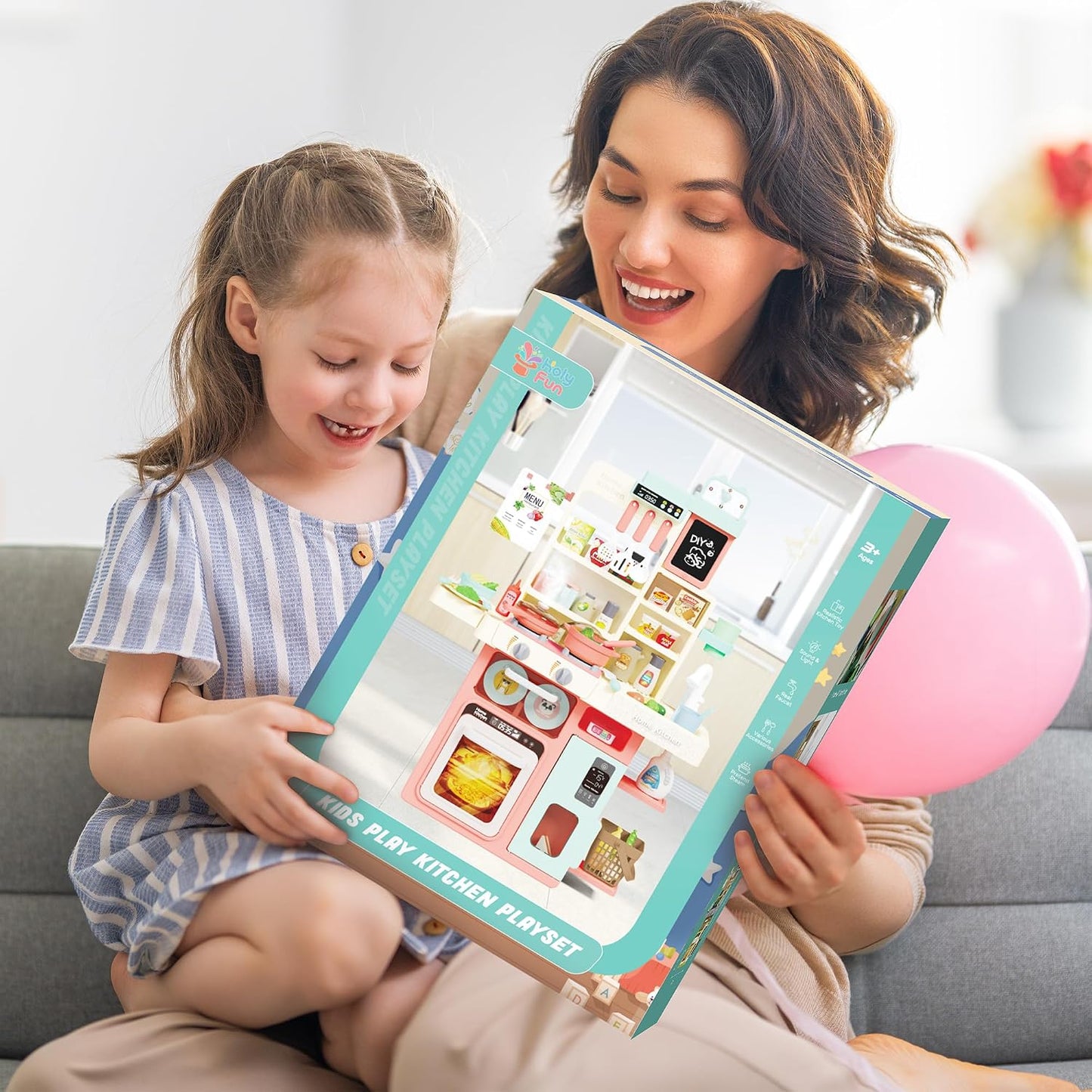 Holyfun - Juego de cocina para niños, juego de cocina para niños pe...