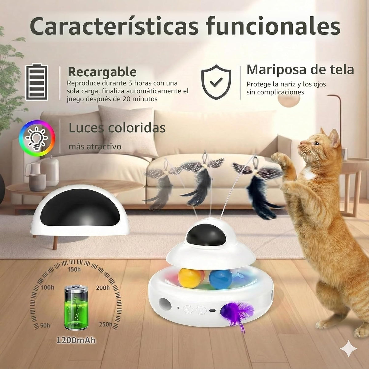 MOHAYA Juguetes Interactivos para Gatos de Interior, Juguete Automá...