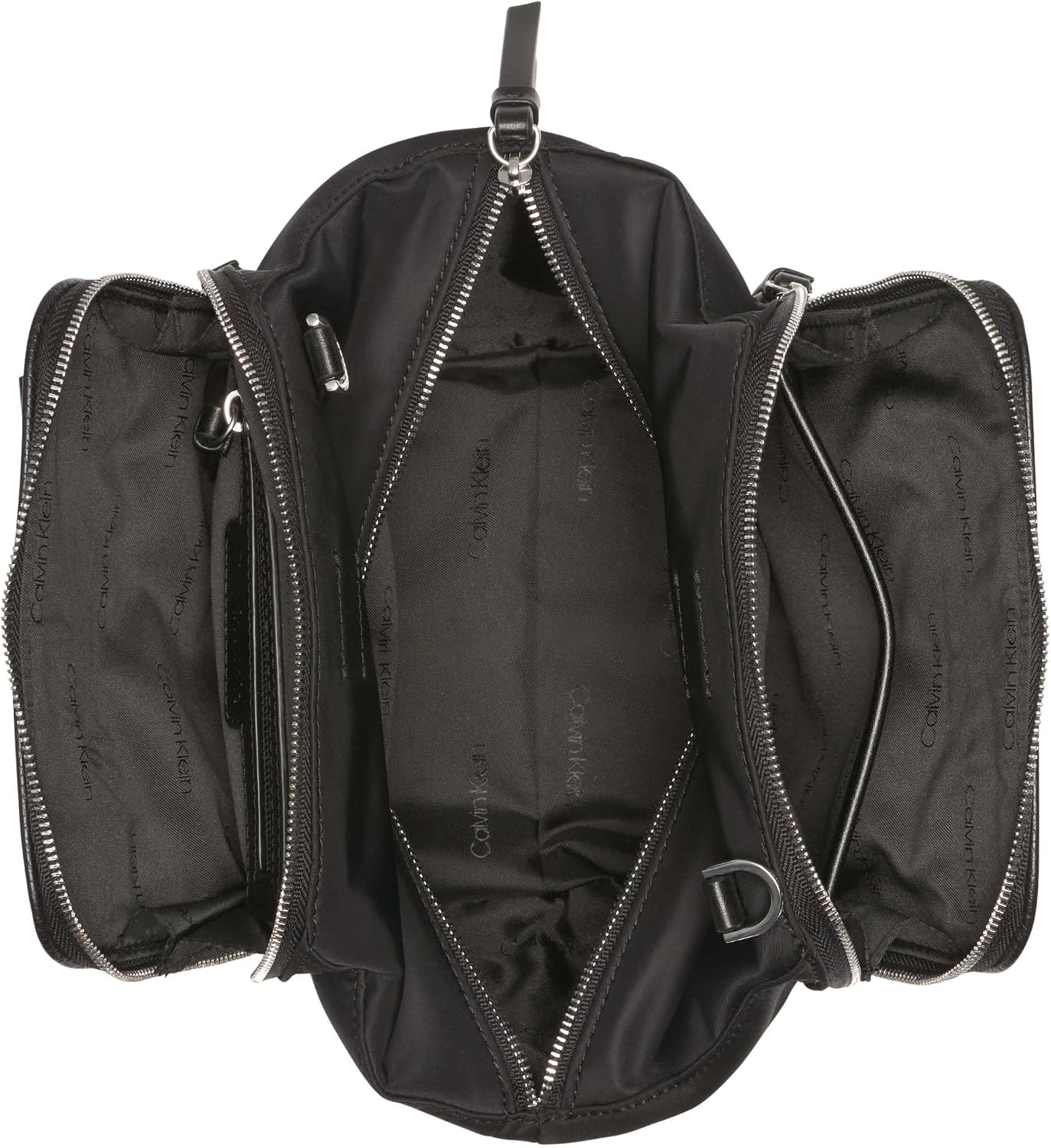 Calvin Klein Mini bolso cruzado de mármol con triple compartimento