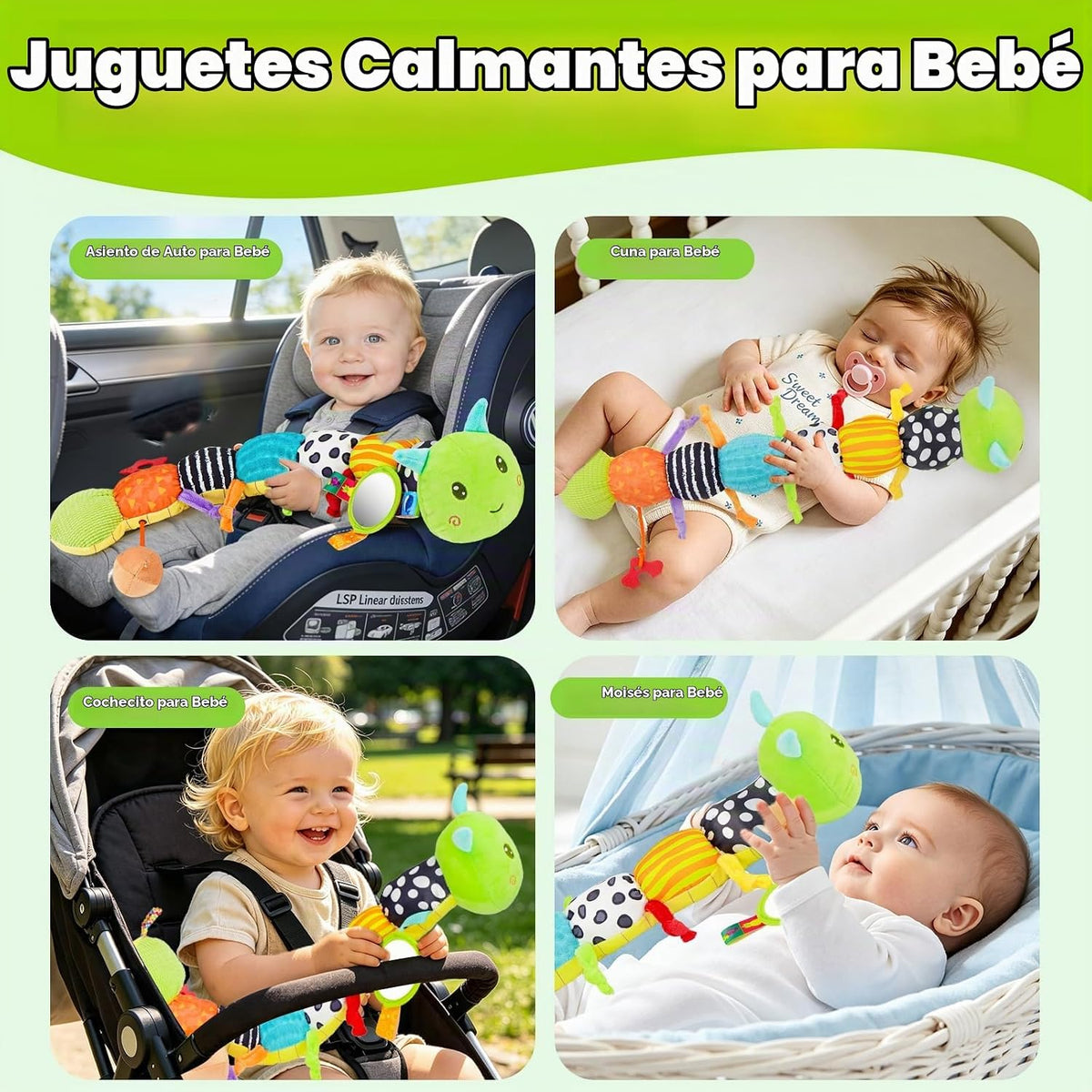 Juguetes sensoriales para bebés de 0 a 6 meses, animal musical de p...