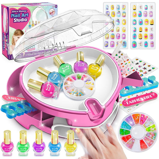 Ylovetoys Juego de esmaltes de uñas para niñas, kit de arte de uñas...