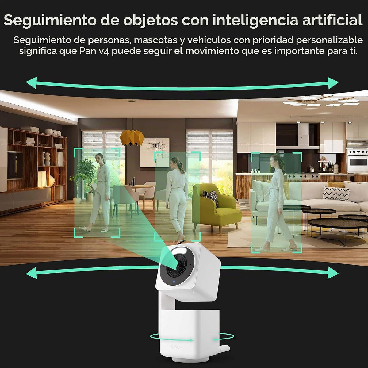 WYZE Cam Pan v4 (paquete de 2), sistema de cámara de seguridad inte...