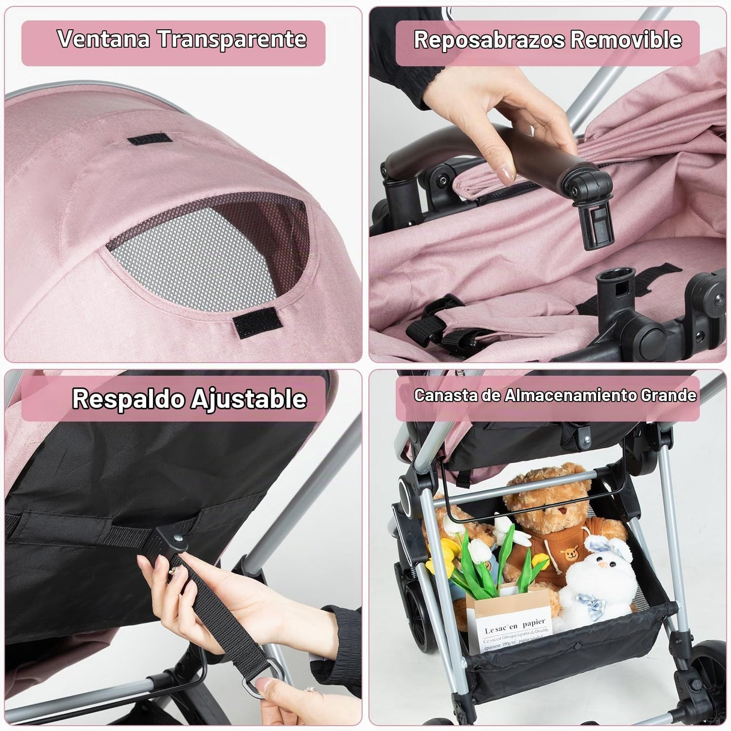 Cochecito de bebé 2 en 1 con modo moisés \u2013 Cochecito plegable...