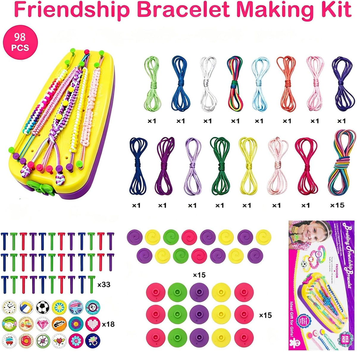 Kit de fabricación de pulseras de la amistad, juguetes, para niñas...