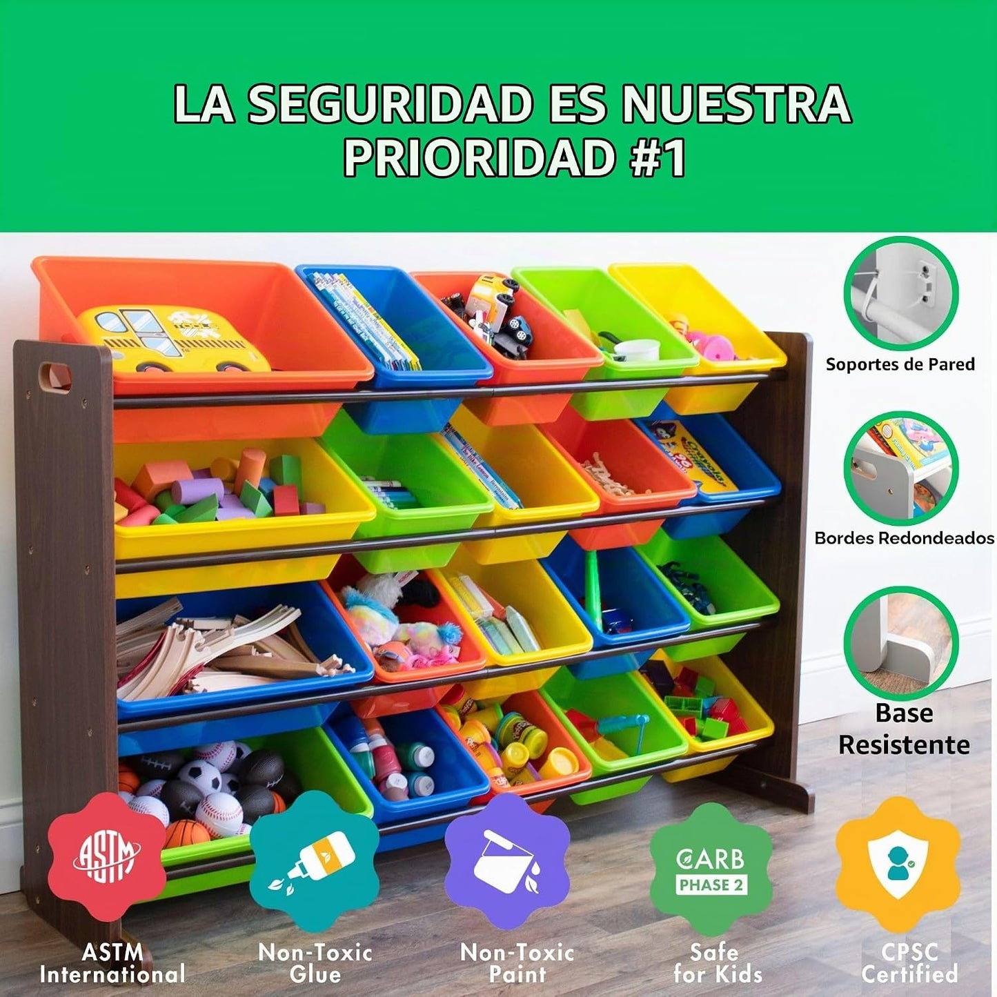Humble Crew Organizador de juguetes extra grande con 20 contenedore...