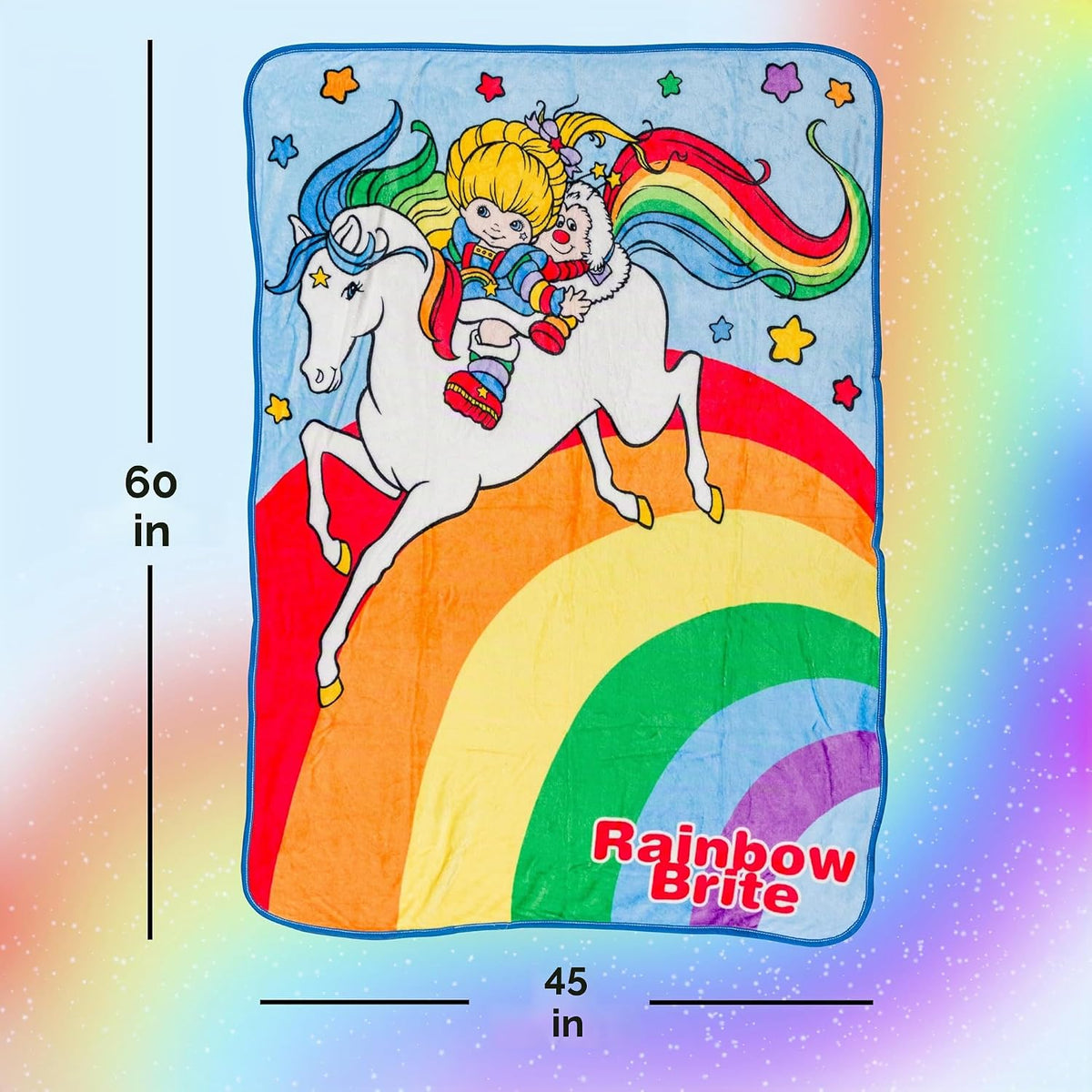 Silver Buffalo Rainbow Brite con Starlite y Twink - Manta de forro...