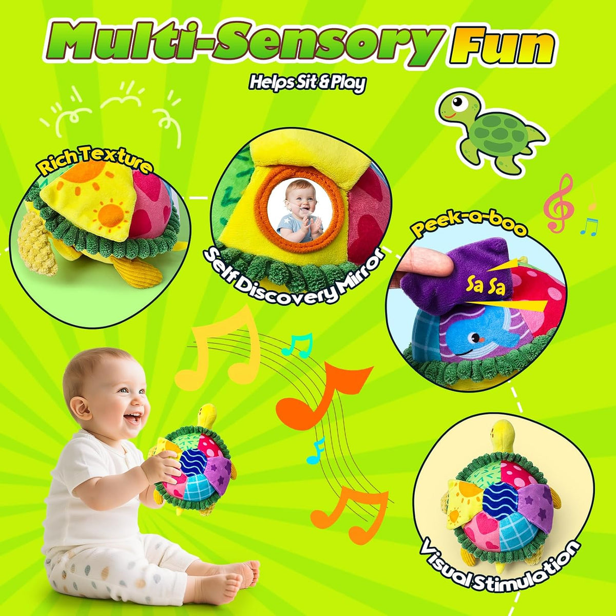 Juguete musical de peluche y jardín sensorial Montessori, juguete s...