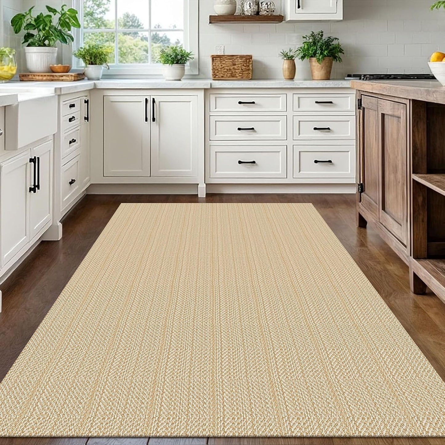 IOHOUZE Alfombra lavable de 5 x 7 pies, antideslizante, con respald...
