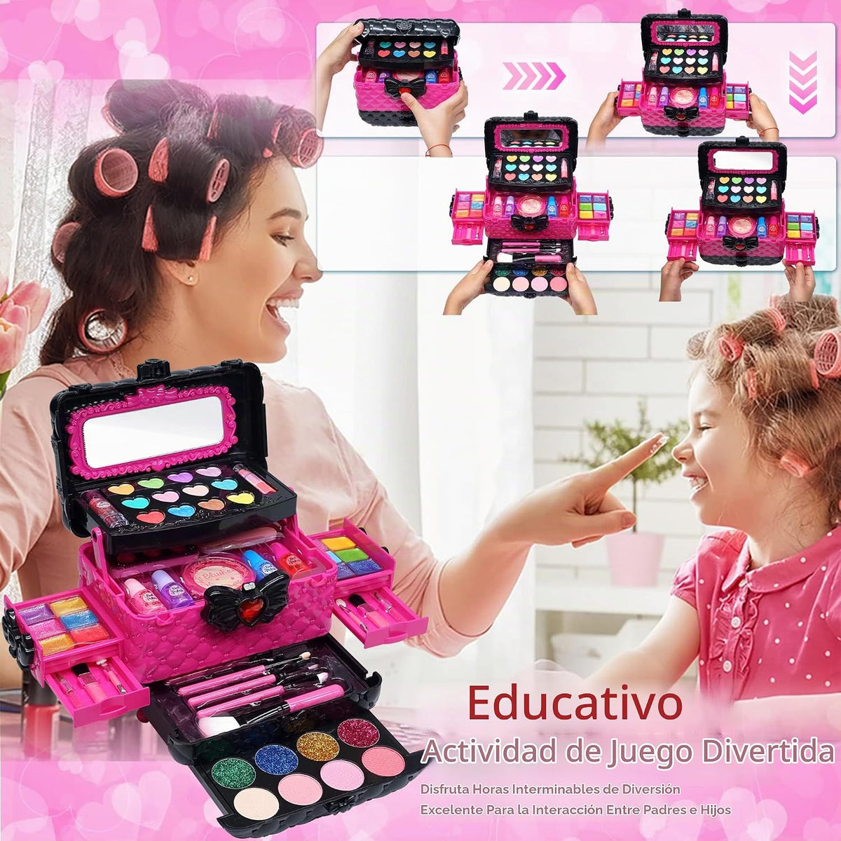 Kit de maquillaje infantil para niña, juguete lavable de princesa,...