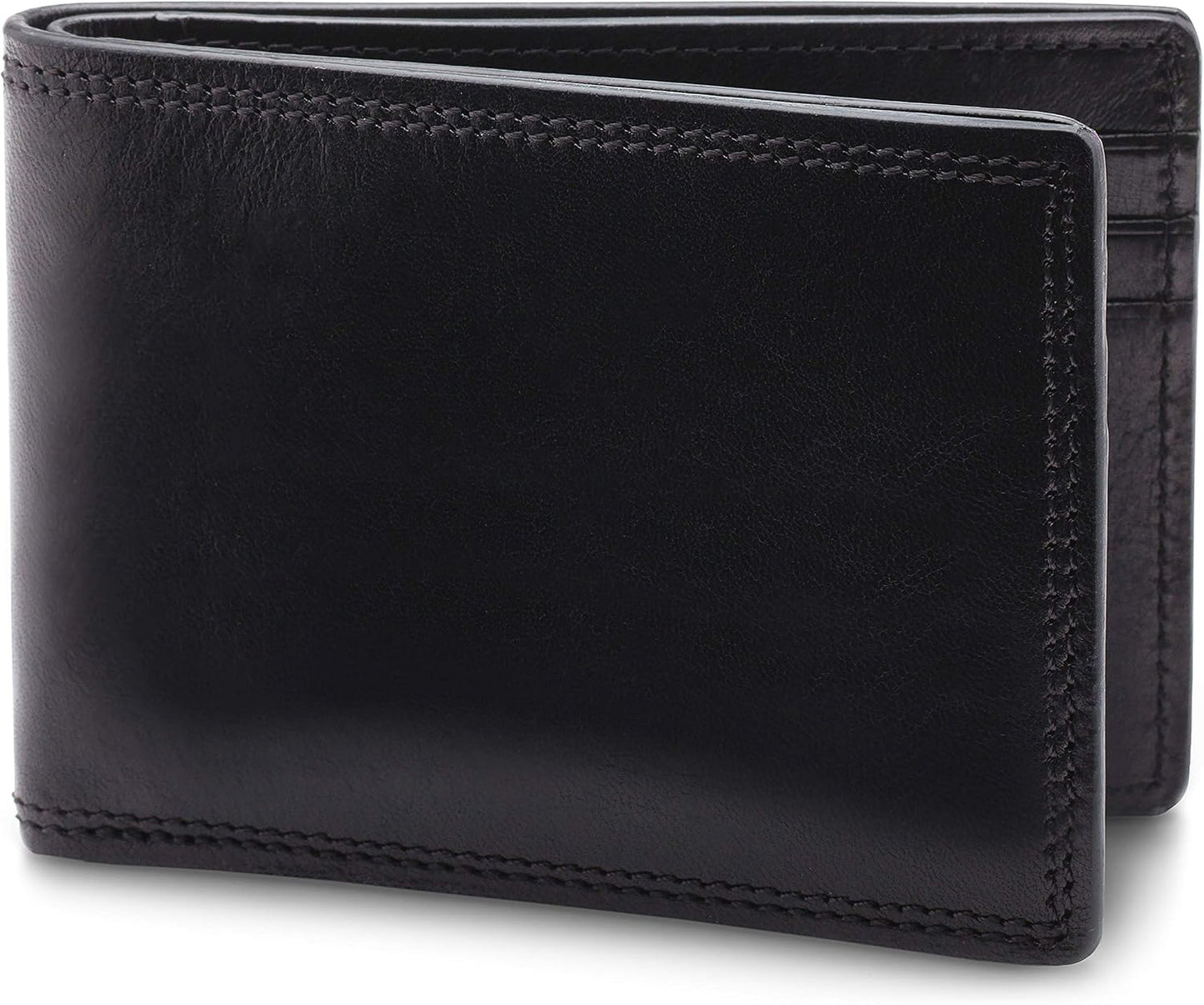Bosca Billetera pequeña de cuero plegable para hombre, Negro -, Col...
