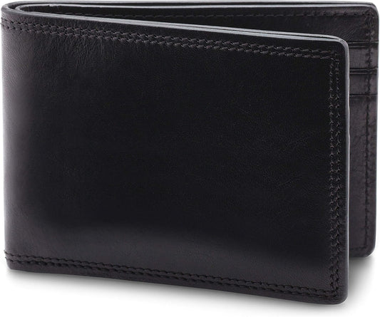 Bosca Billetera pequeña de cuero plegable para hombre, Negro -, Col...
