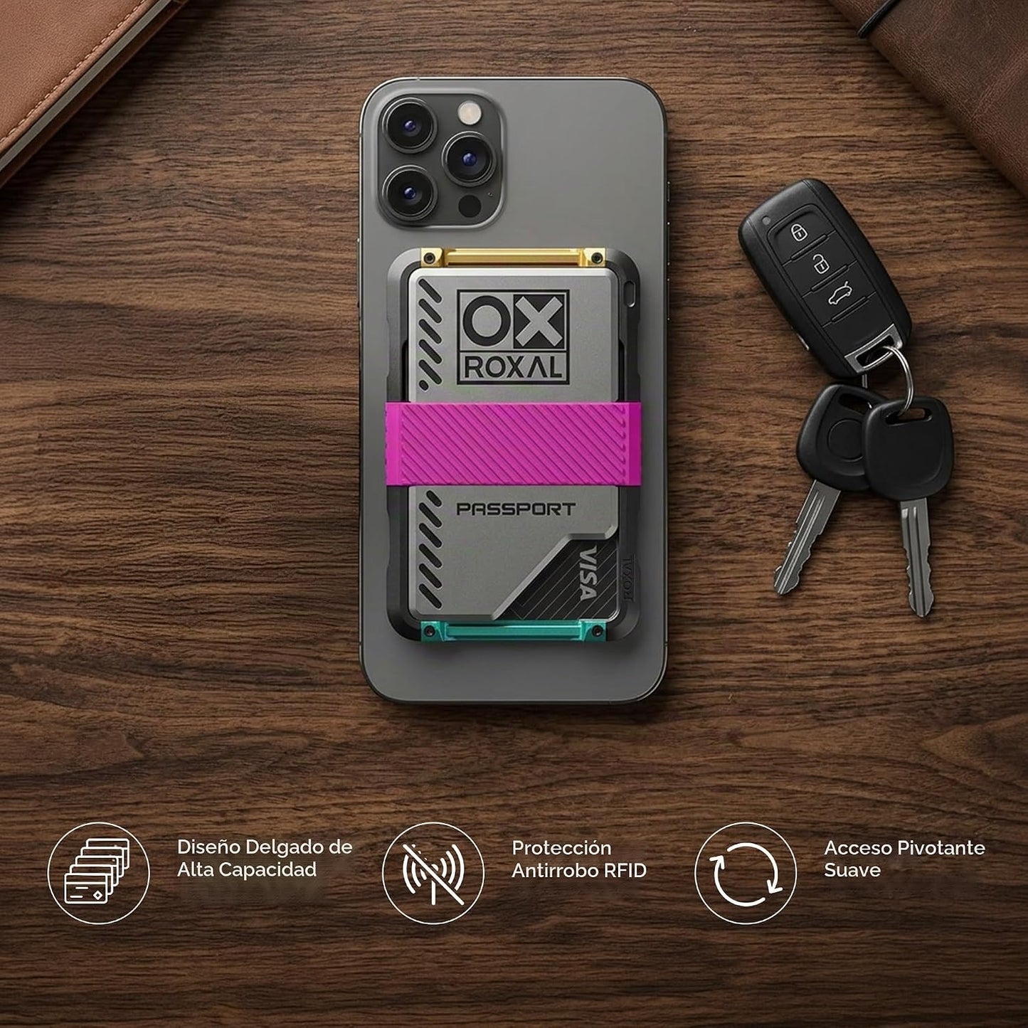 Roxal Cartera para tarjetas compatible con Passport Magsafe, Prime,...