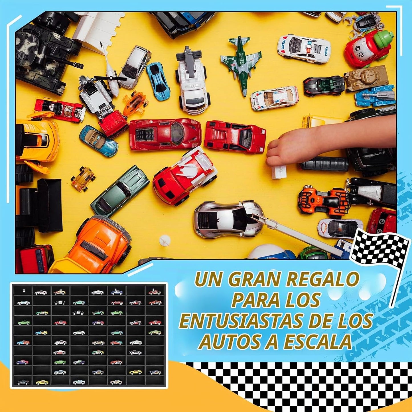 Seenelling Vitrina de Madera para Autos de Juguete Hot Wheels Fundi...