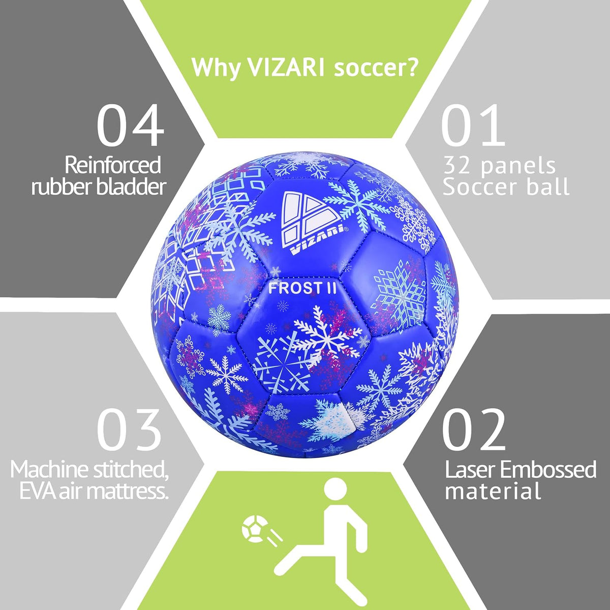 Balón de fútbol Vizari con flores