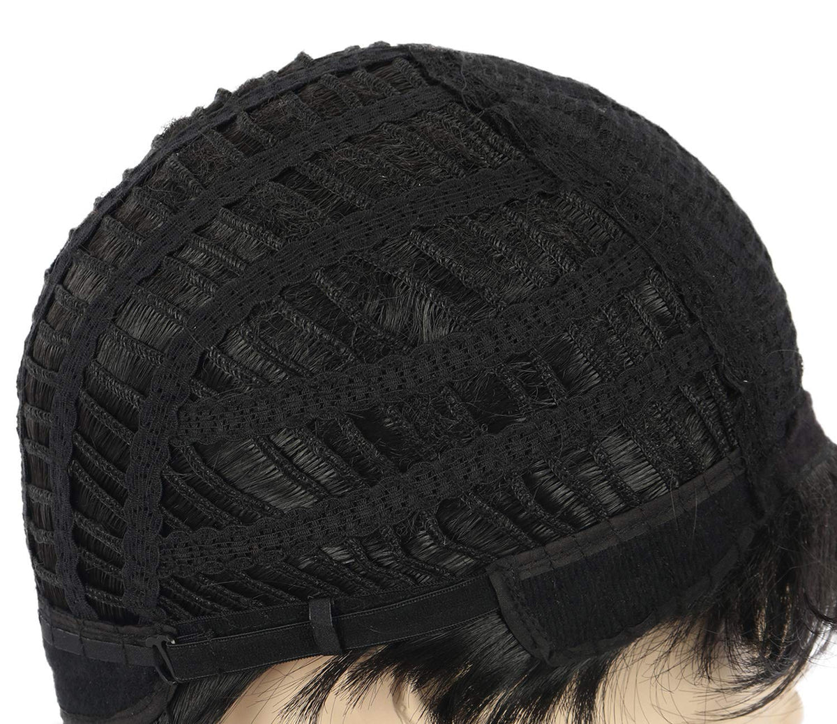 yuehong Peluca negra corta para adultos, pelucas de moda para fiest...