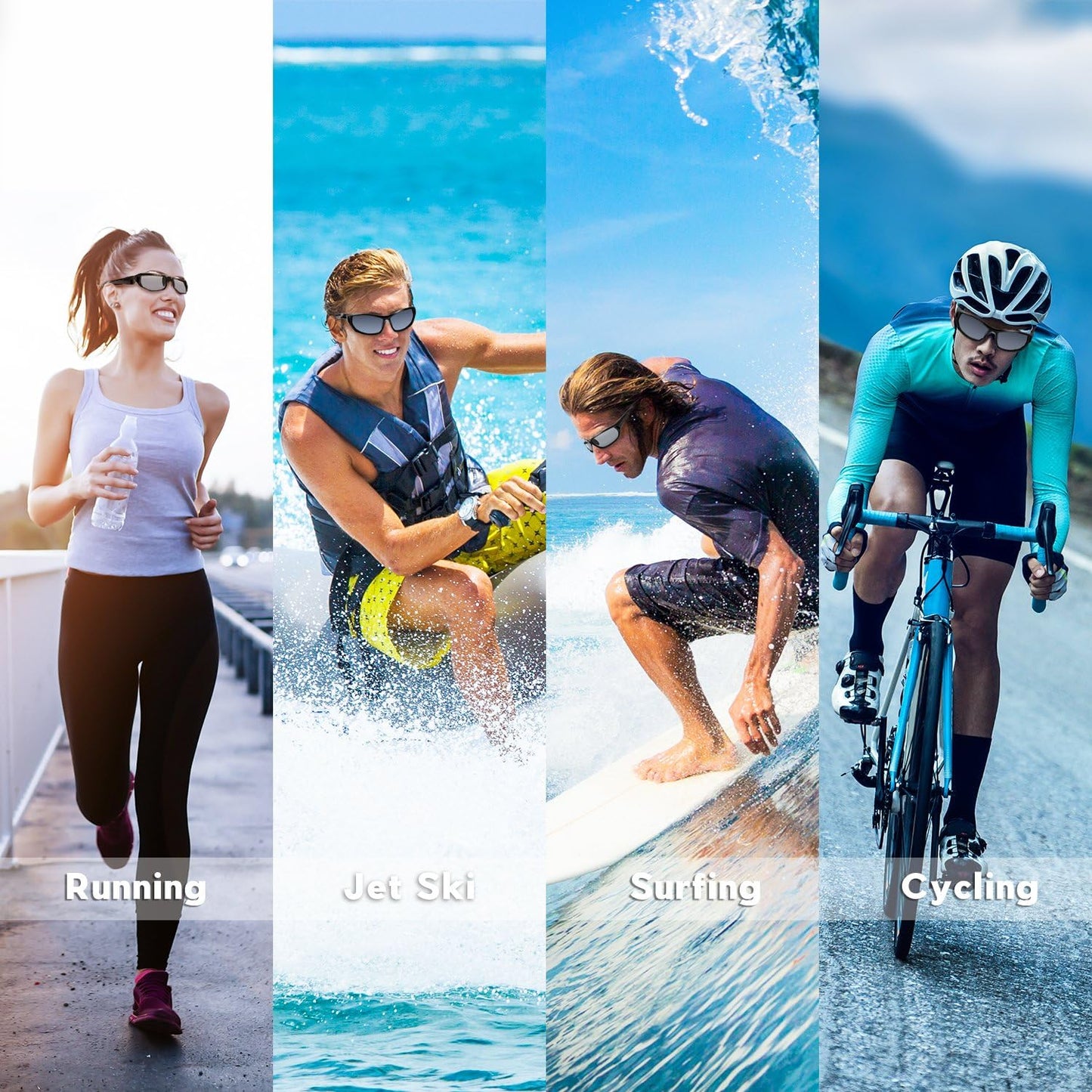 BEACOOL Gafas de sol deportivas polarizadas para hombres, mujeres y...