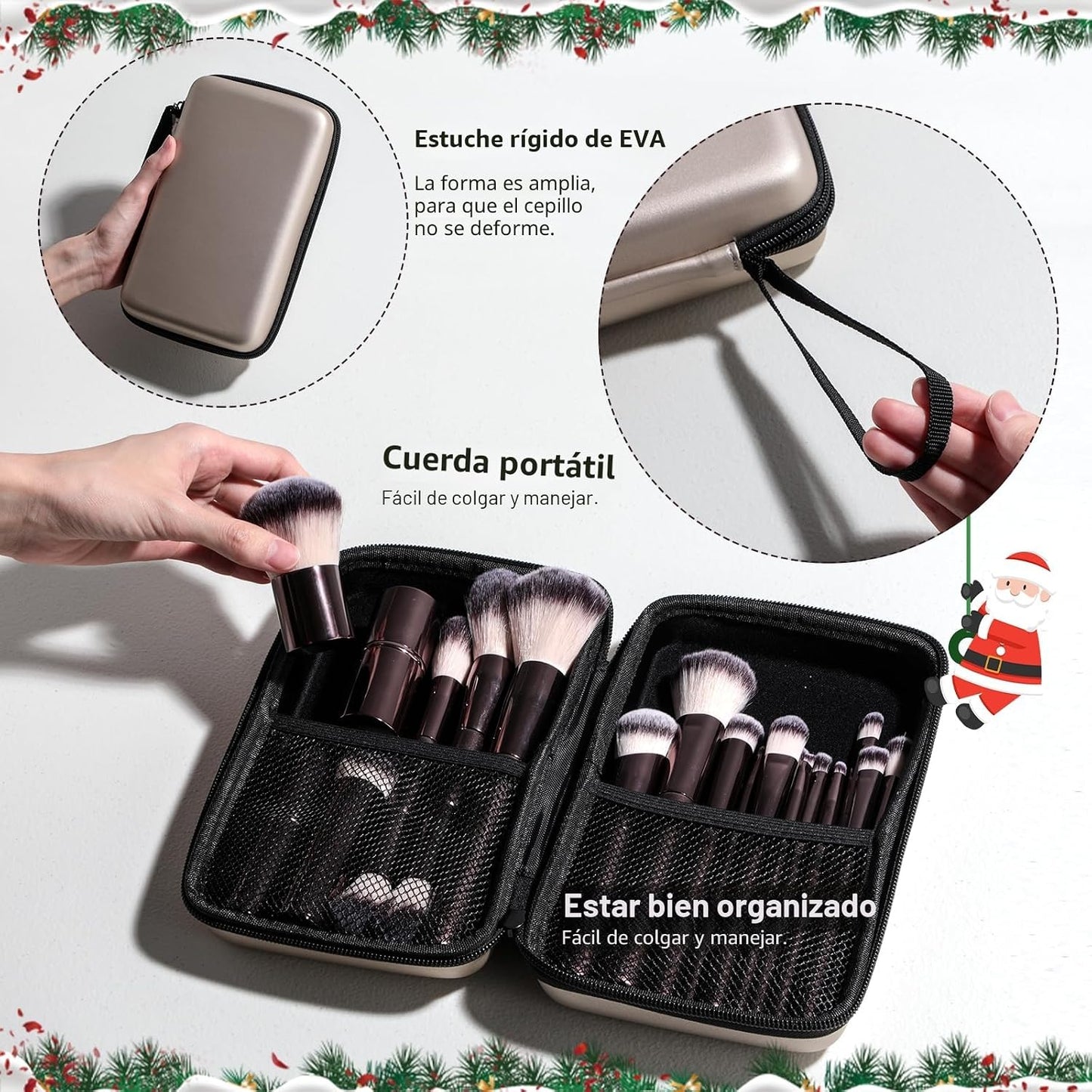 Juego de brochas de maquillaje profesional con estuche de viaje, 20...