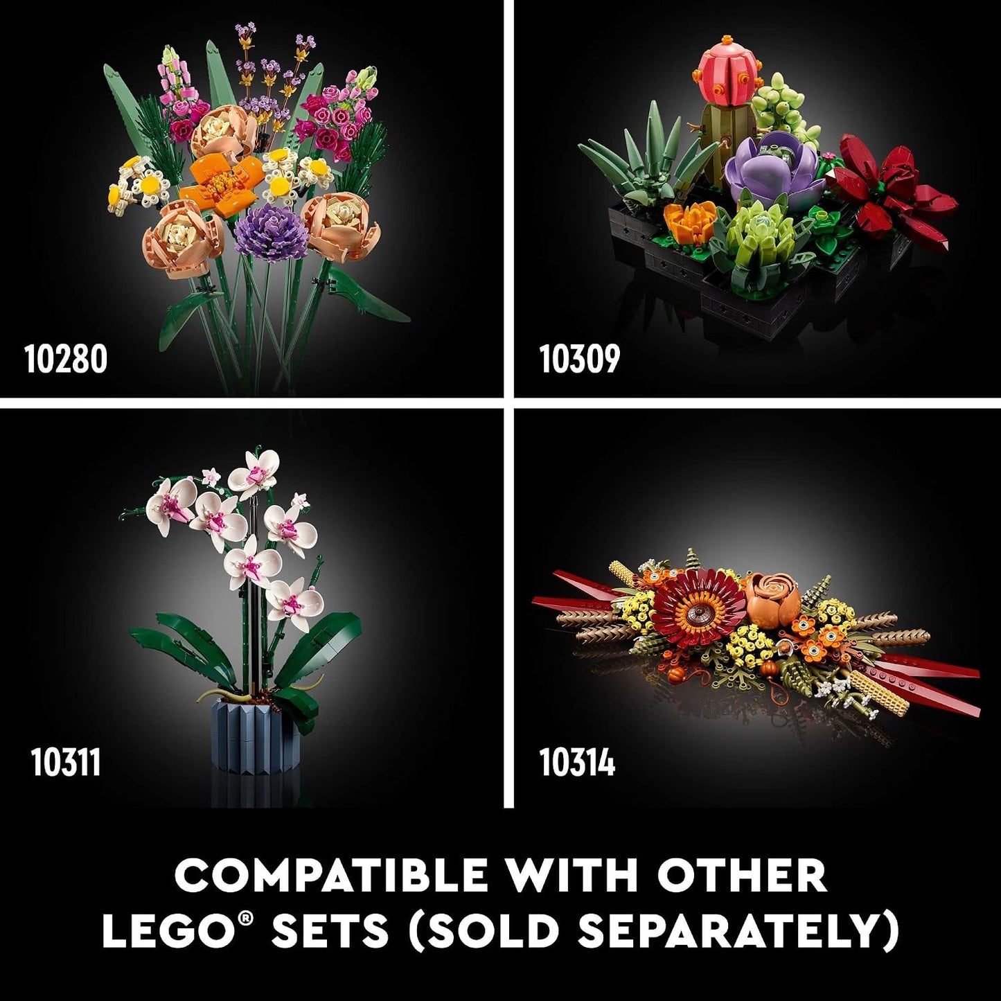 LEGO Botanicals - Ramo de flores silvestres artificiales, juego de...