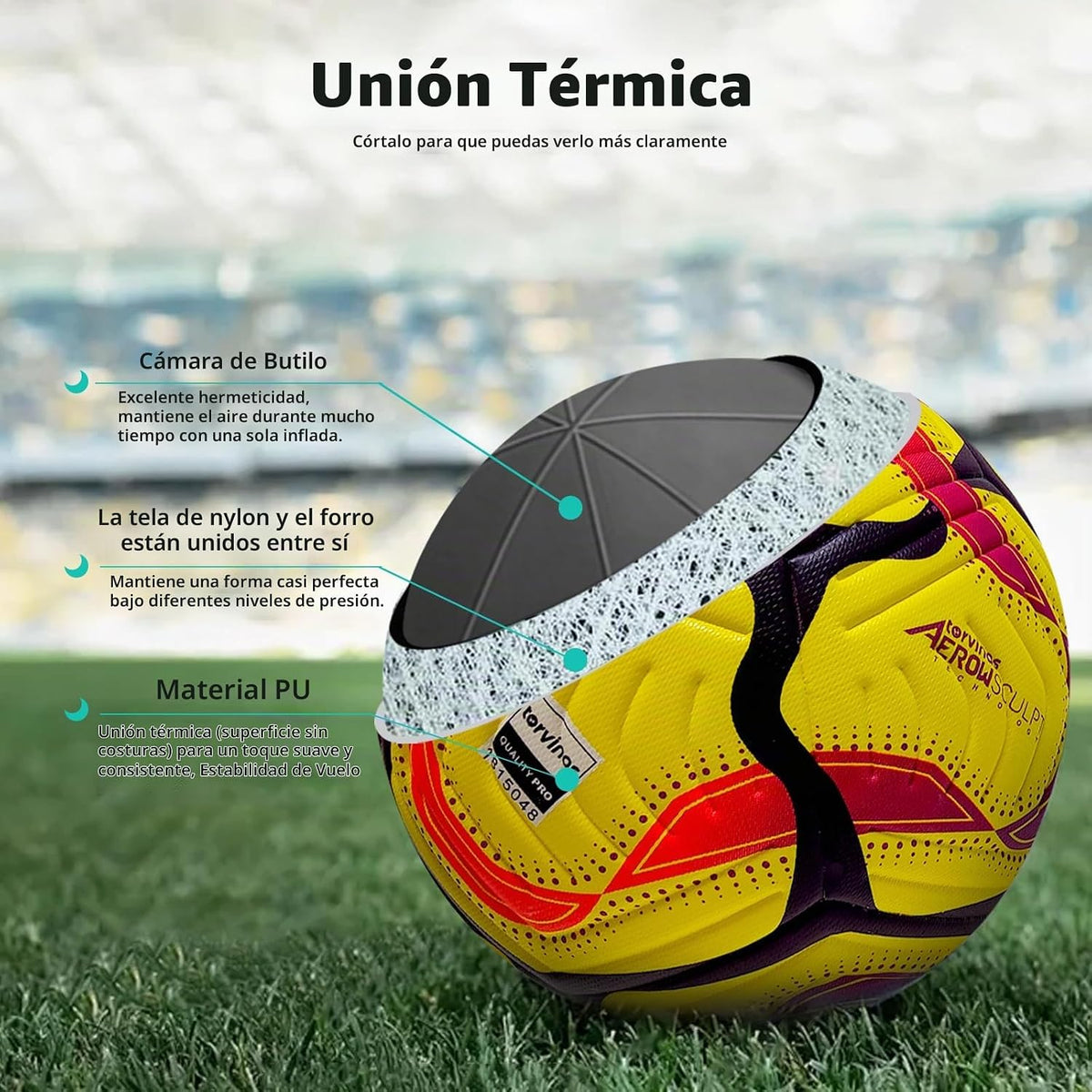 Torvinas Balón de fútbol Tamaño 5,4 \u2013 Piel sintética impermeab...