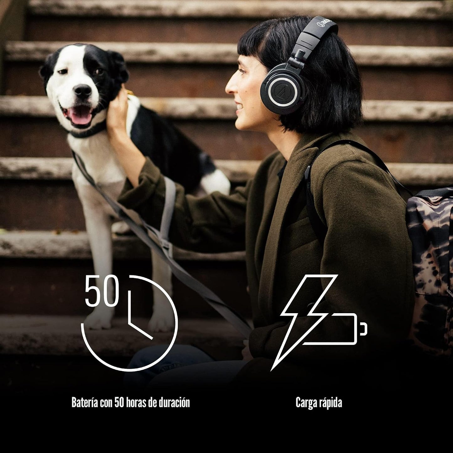 Audio-Technica ATH-M50XBT2 Auriculares inalámbricos, color negro