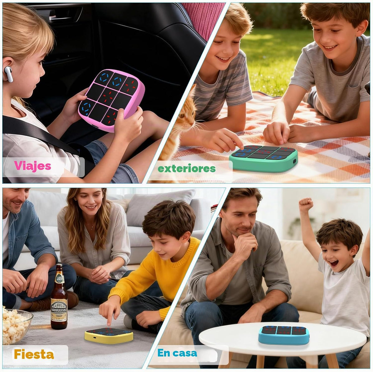 Juego de pernos recargables Tic-Tac-Toe, consola de rompecabezas de...