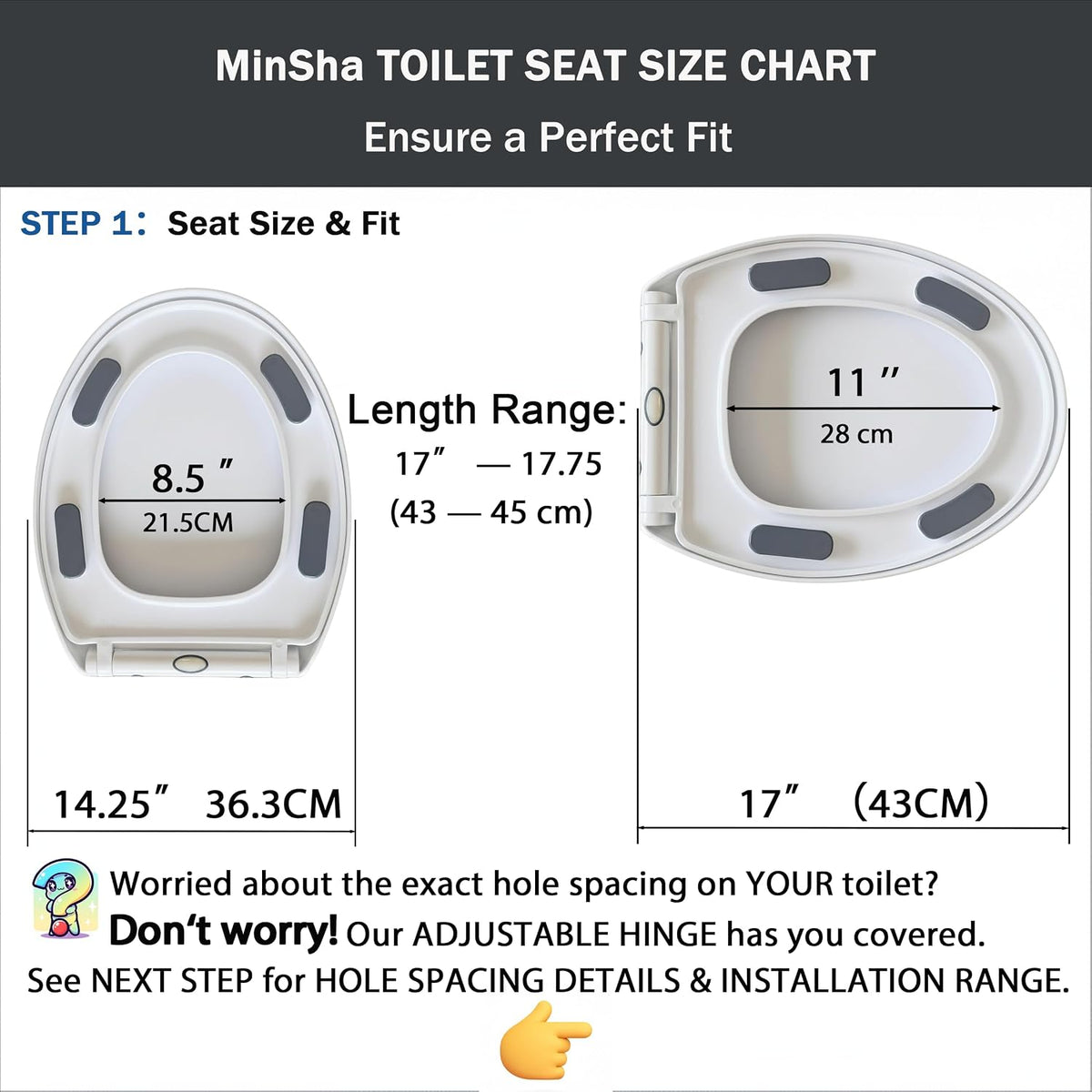 MinShaToilet Asiento de cierre suave con liberación rápida fácil de...