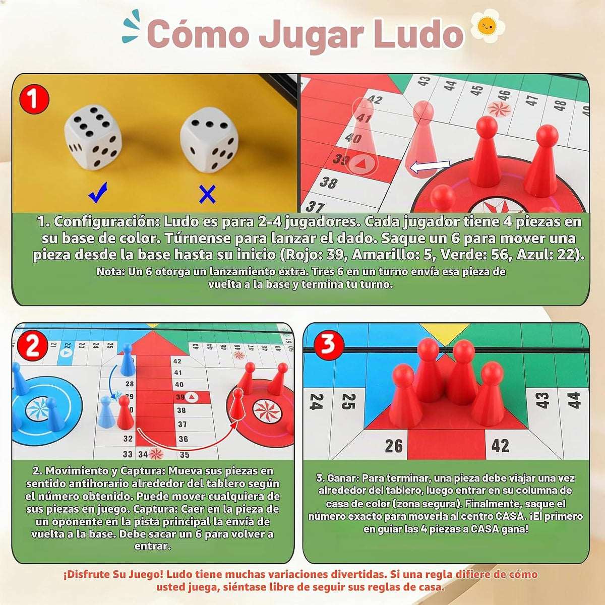 Juego de mesa magnético Ludo de viaje de 9.8 pulgadas para niños y...